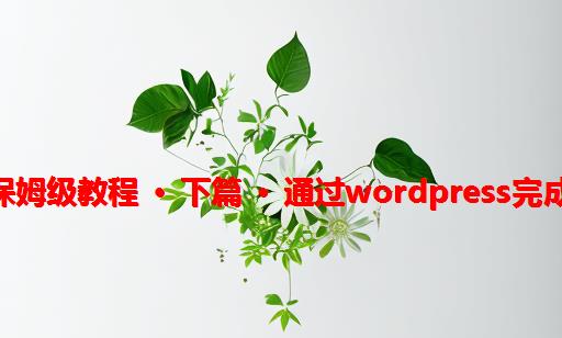 从0到1搭建自己的网站保姆级教程 · 下篇 · 通过WordPress完成网站搭建【网站建设】